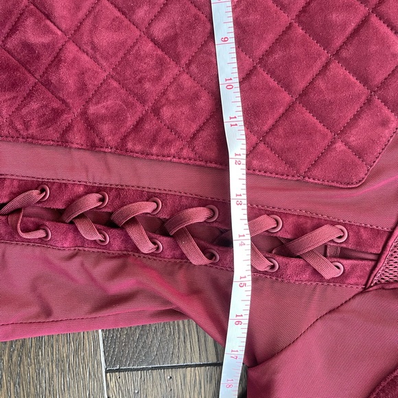 Blanc Noir Suede Mesh Moto Jacket oxblood red - Picture 4 of 6